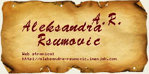 Aleksandra Ršumović vizit kartica